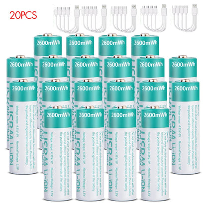 USB Rechargeable AA Batteries