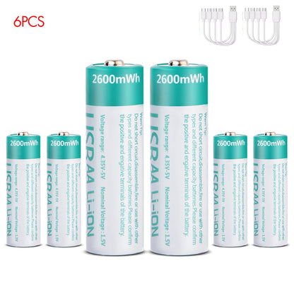 USB Rechargeable AA Batteries