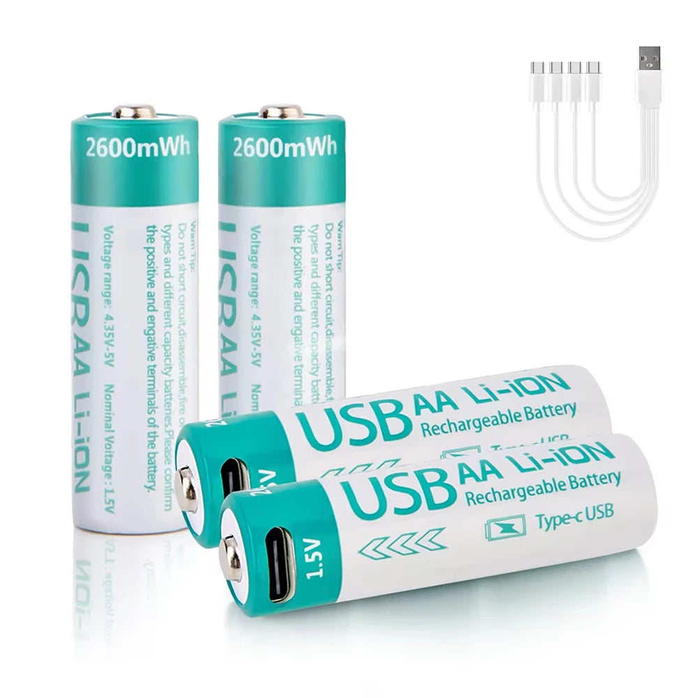 USB Rechargeable AA Batteries